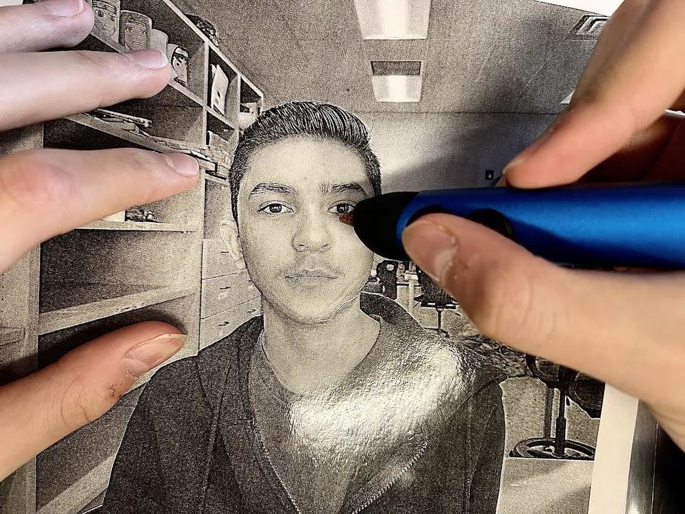 3D Pens Selfies in Ms. Mayer's Art Class