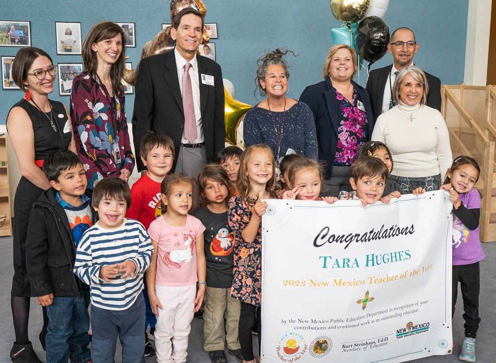 Picture of Tara Hughes Receiving NM Teacher of the Year 2023