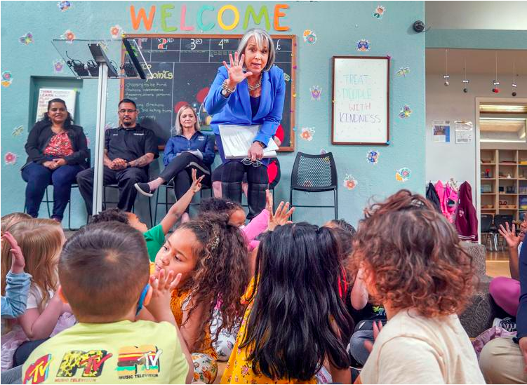 Governor Michelle Lujan Grisham with Students