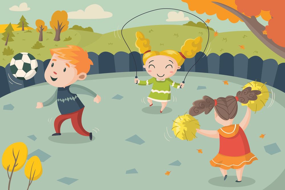 Cartoon image of children playing