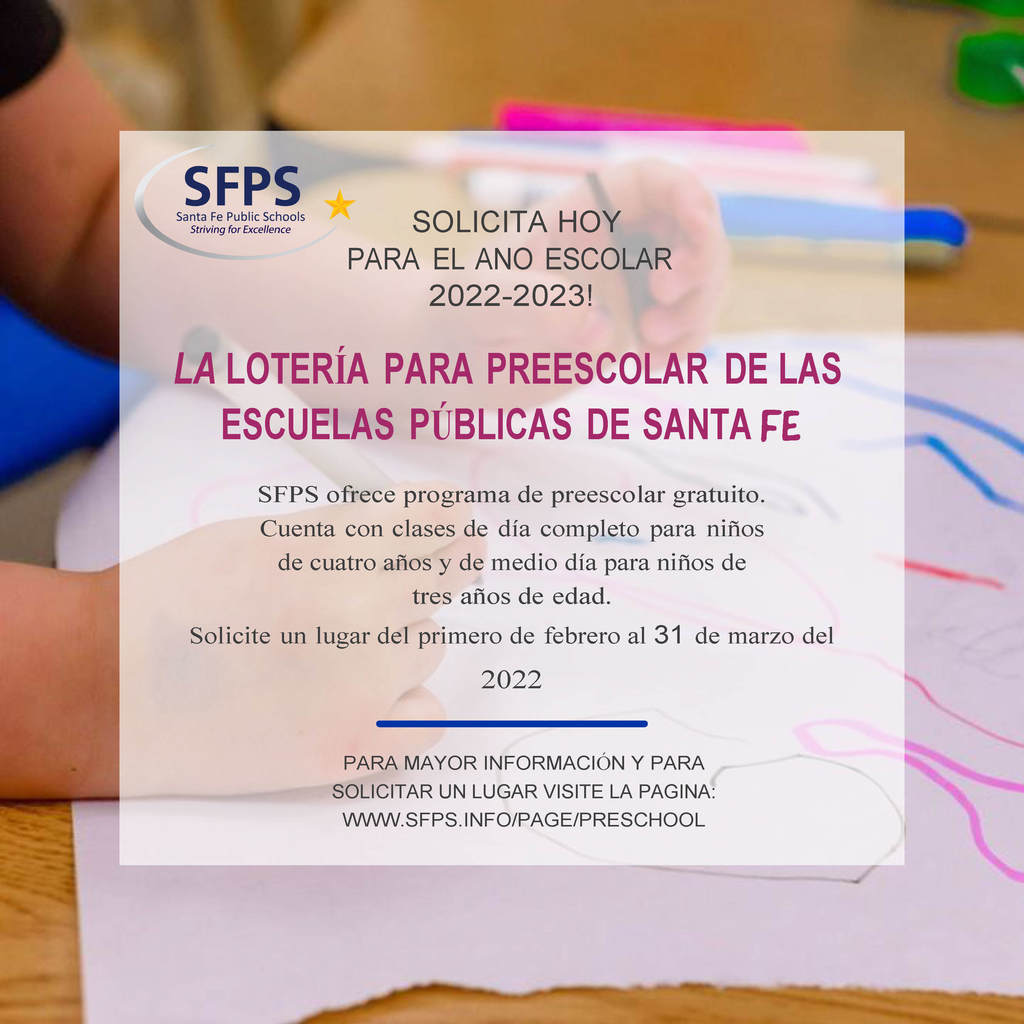 SFPS Preschool Lottery Information Spanish