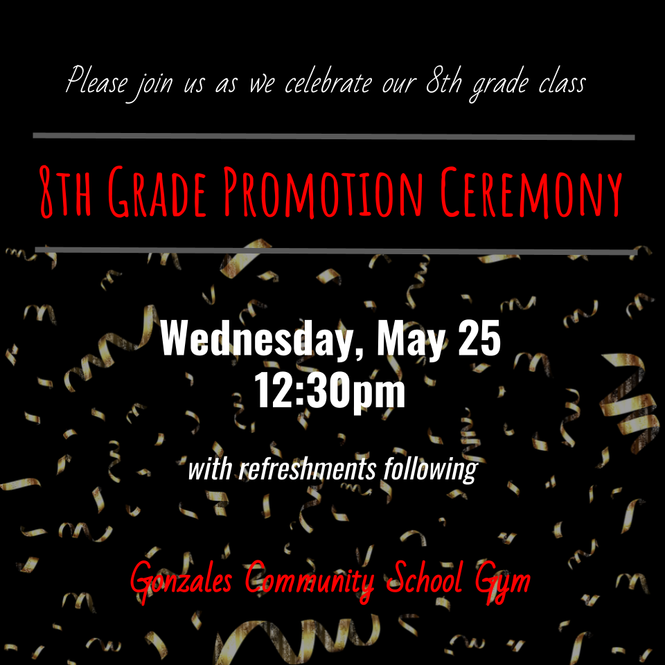8th Grade Promotion Ceremony information