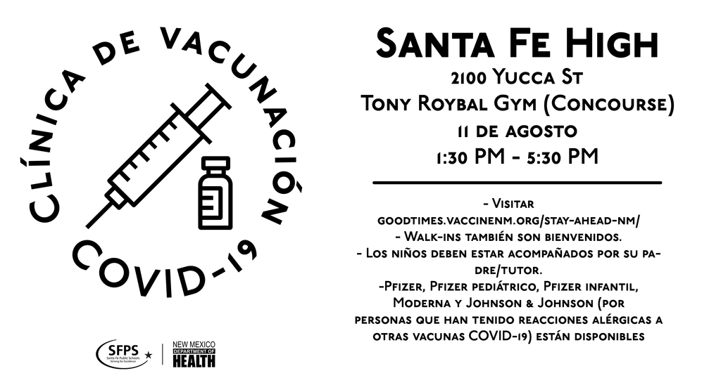 COVID Vaccination Clinic on August 11th graphic Spanish