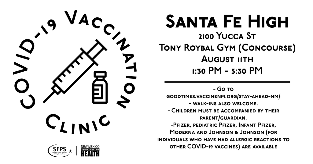 COVID Vaccination Clinic on August 11th graphic