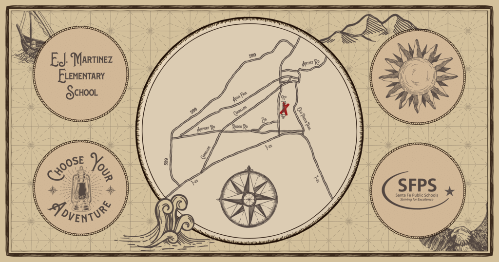 Choose your Adventure -E.J. Martinez done as an old time map