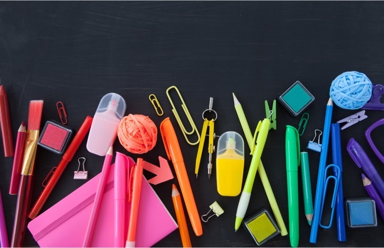 colorful school supplies