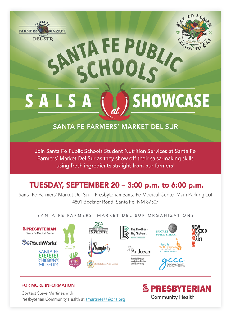 Flyer about Salsa competition at Farmers' Market