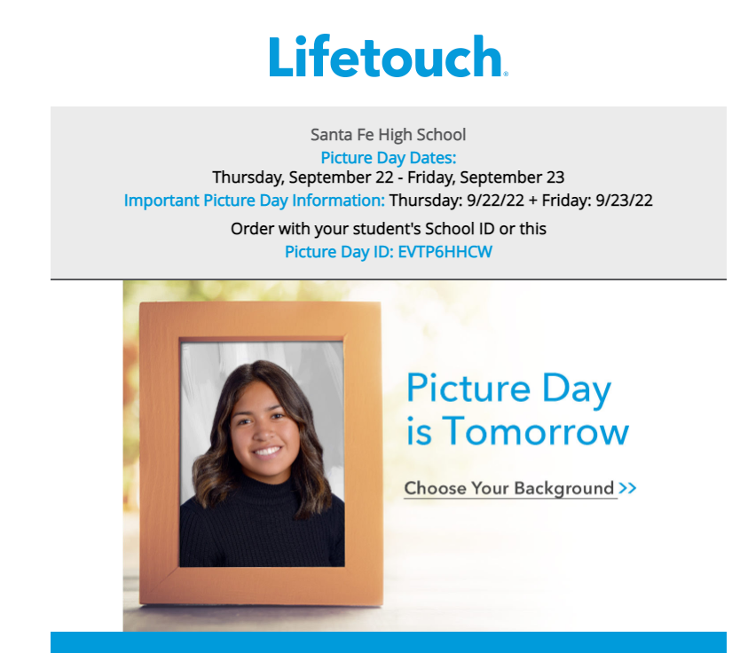 LifeTouch Picture Day Sept. 22 and 23rd