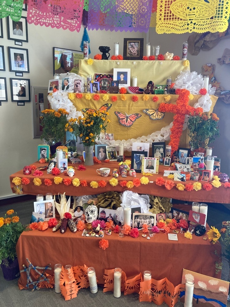 our students built our ofrenda in honor of the deceased