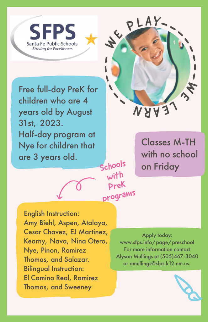 SFPS PreK Lottery Flyer english
