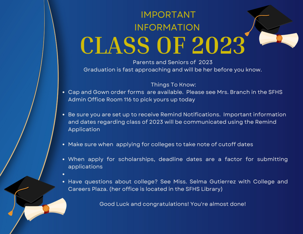 Important Information Class of 2023