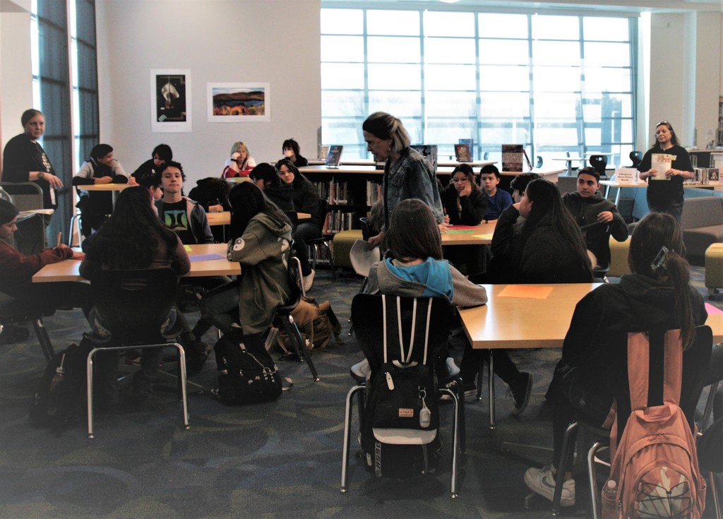 Ms. Burney's ELA class listens to Joan Sickler
