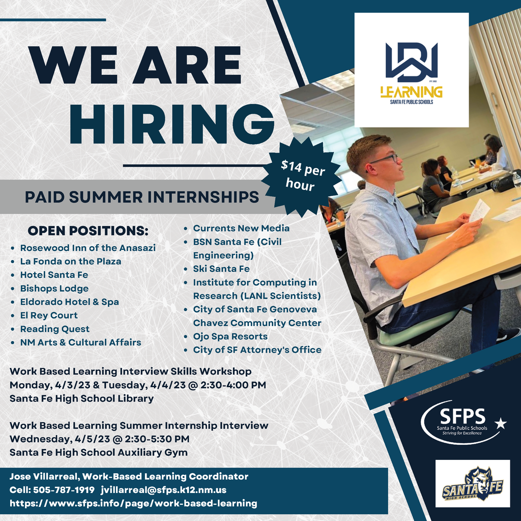 SFHS WBL Summer Intern Flyer
