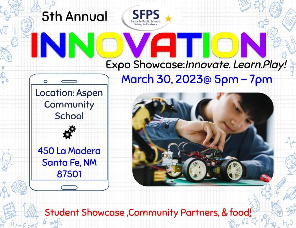 5th Annual Innovation Expo, March 30th, 2023 at 5 PM until 7 PM
